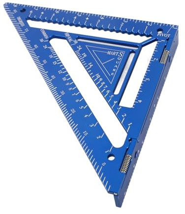 Itonash Strumento Quadrato Rafter, Goniometro Triangolare Professionale in Lega di Alluminio con Marcature Incise Accurate, per Falegnami e Ingegneri di Misurazione del Layout