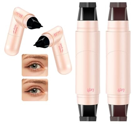 DENESTUP Eyeliner-Stempel, 2 Stück, Katzenaugen-Stempel, langanhaltender Magnetstift, wasserdicht, für Anfänger, flüssiges Make-up, Schwarz