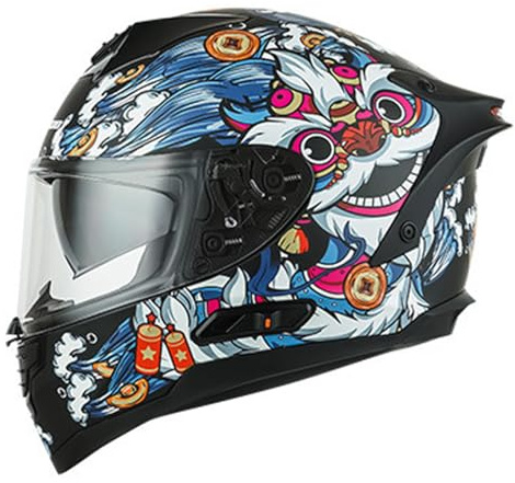 Retro Integralhelm Mit Sonnenblende Roller Motorrad Helm Sturz Vollvisierhelm Mopedhelm ECEDOT Zertifiziert Motorradhelm Integralhelme Für Erwachsene Frauen Männer D,L:59-60CM