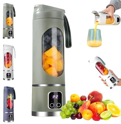 Licuadora Portátil Para Batidos, Extractor De Jugos Inalámbrico De 16 Oz, Licuadora De 450 Ml, Ligera Y Compacta Para Viajes, Gimnasio, Oficina, Camping Y Actividades Al Aire Libre (Verde)