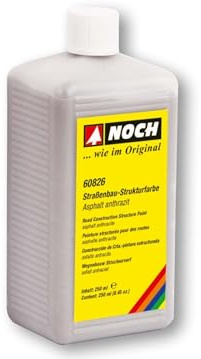 NOCH Straßenbau-Strukturfarbe Asphalt anthrazit, Modellbau Straßenfarbe, 250 ml für realistische Straßen und Wege in Spurweite H0, TT, N, Z