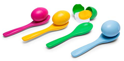 BS Toys - Eier Löffel Laufen - Gartenspiele für Kinder - Bewegungsspiele - Spiele für Draußen