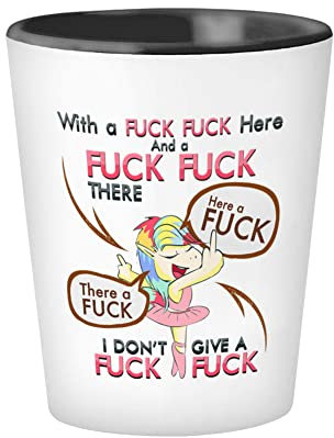Bubble Hugs Unicorn Shot Glass 1.5 oz, Witty Funny Rainbow Pegasus Fairy Magical Myth Cute Quirky Sarcasm Saying Magical Horse for Men Women Adult, White
