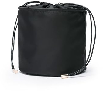 YONBEN Organiseur de Sac à Main Rond en Toile pour Femme, Sac de Maquillage (Taille M, Nylon-Noir)