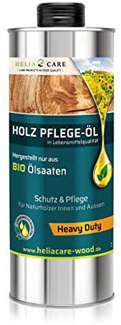 HeliaCARE Parkett Öl “Heavy Duty” - Bio Holzöl zur Parkettpflege - BIO Laminat- & Parkett Versiegelung - Geruch- und farbloses Holzpflegeöl - Premium Holzöl Innen & Außen zur Holzpflege (0,75 Liter)