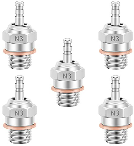 GLOBACT RC Glow Plugs 70117#3 N3 Hot Spark Nitro Engine Parts Replace OS 8 for Redcat Kyosho HSP HPI 1/8 1/10 Scale RC Car Truck Buggy (5pcs)
