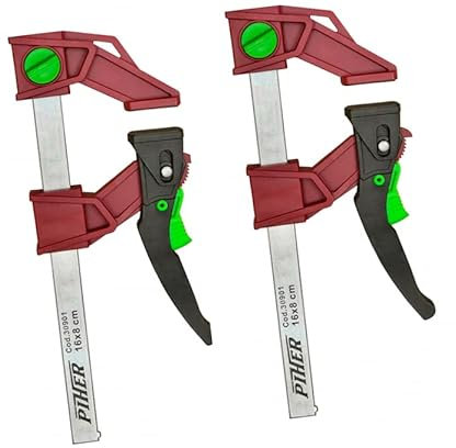 1 Paar Piher Light Pal Hebelzwingen | Spreizzwinge Zwinge | 120kg Spannkraft | Ausladung 8cm (16cm)