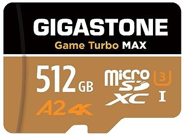 【Nur für Switch 1】 GIGASTONE 512GB Micro SD Karte, Game Turbo MAX, bis zu 180/150 MB/s, MicroSDXC Speicherkarte für Nintendo-Switch 1, 4K UHD UHS-I A2 V30 U3【5 Jahre Datenrettung inkl】