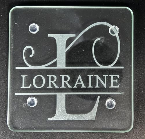 Personalised Glass Coaster - Monogram Initial - Square