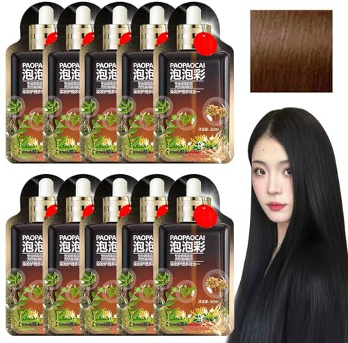 Satywig Hair Color,Plant Extract Non-damage Hair Dye Cream,Plant Hair Dye,Multi-Plant Hair Dye Cream,Fruit Plant Hair Dye Shampoo,Plant Hair Color Cream,Dye Hair Shampoo for All Hair (Chestnut Brown)