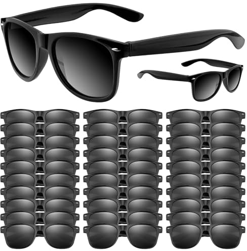 ASTARON Svarta solglasögon, bulk, 48-pack neonsolglasögon, festgåvor för sommar, strand, pool, bröllopsfest, bra present till pool, födelsedagsfest tillbehör goody bag presenter
