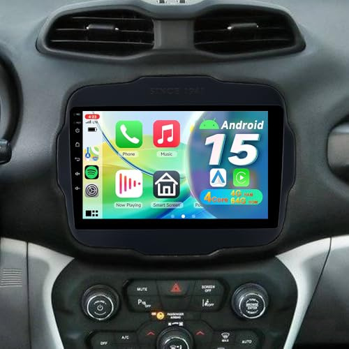 ACAVICA 9 Pouces Autoradio Android 15 pour Jeep Renegade 2014-2019 4+64GB | Sans Fil Carplay Android Auto, Écran Tactile, Navigation GPS, Bluetooth 5.4, WiFi 6.0, DSP