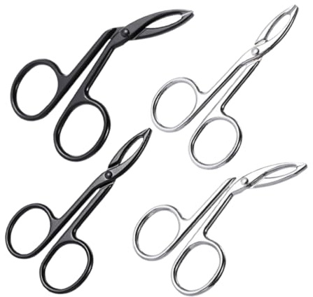 Healeved Pinzette Per Modellare Sopracciglia in Acciaio Inox Set 4 Pezzi Punte Dritte e Curve Per Depilazione Viso e Barba Da Donna e Uomo Uso Quotidiano