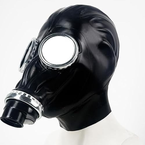 GREEFEI Máscara de Gas Látex Capucha,Goma Máscara Facial Completa Hecha Mano Accesorios Disfraces,Máscara Fiesta Disfraces Halloween