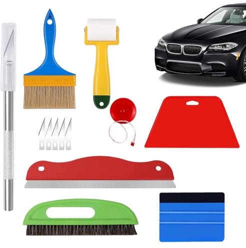 Cepillo de presión para papel pintado - 13 piezas de accesorios para empapelar, herramientas para empapelar | Herramientas manuales para pegar papel tapiz, tinte de ventanilla de coche, mango