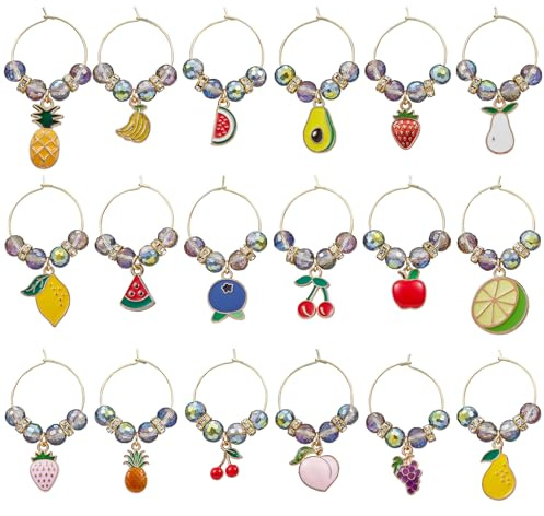 WEWAYSMILE Glas Identifikations Getränke,Weinglas Charms Ringe,Weinglas Charms,für Wein-Cocktail-Verkostungs-Gastgeschenke
