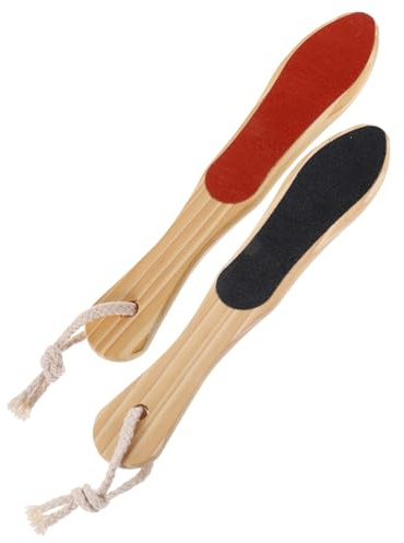 Ipetboom 2stücke Holz Fußmassagebürste Doppelseitige Pediküre Fußpflege Hornhautentferner Tragbar Und Leicht Fußmassage Für Zuhause Und Unterwegs