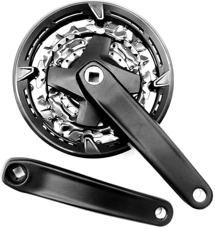 YERGOFE Bike Crankset 170mm - Triple Chainring 42/32/22T, 6/7/8 Speed Compatible | Easy Upgrade for Mountain/City Bikes | Forged Alloy Cranks for City Bike,Fat Bike,E-Bike,Folding Bike