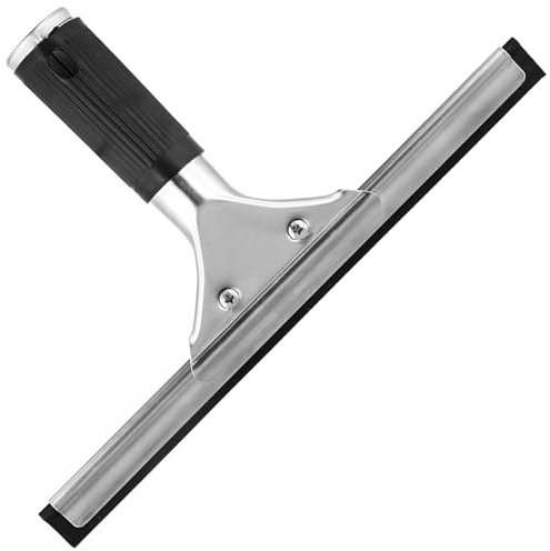 Amexo Escobillas de Goma Profesional, Escobilla de Goma para Ventana de Acero Inoxidable Limpia Mamparas Ducha Cristal Rasqueta de Silicona Ventana para Limpiar y Secar Vidrio Ventanas Baño Azulejos