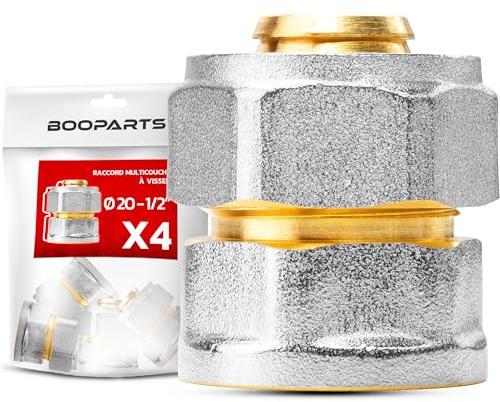 BOOPARTS – 4 piezas – Conexión multicapa 20-1/2 (15-21) a rosca – Manga hembra multicapa – accesorio de plomería para tubo multicapa 20