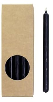 ukiyo 20er Pack Stabkerzen H:17,5 cm Ø:1,2 cm div. Farben Brenndauer 3 Stunden Kerzen Advent Weihnachten, Farbe:Schwarz