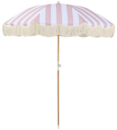 Großer Strandschirm mit Fransen, UV-Schutz, wasserdicht, für den Außenbereich, Terrassenschirm mit Neigung, 200 cm, Marktschirm für Garten, Terrasse, Pool, Balkon (Farbe)
