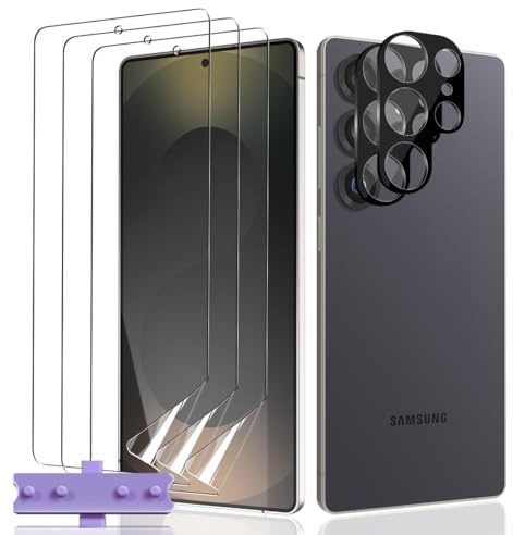 Teenrpov für Samsung Galaxy S25 Ultra Schutzfolie, Weich TPU Folie [Nicht Panzer Schutz Glas] Samsung Galaxy S25 Ultra Displayschutzfolie 3 Stück und Kameraschutz 2 Stück,HD Klar Displayfolie