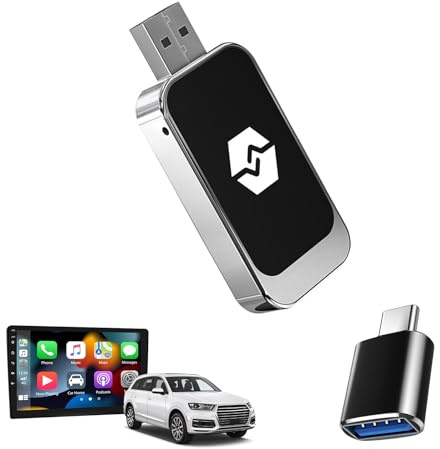 EOJDDPA Adattatore wireless CarPlay Android per auto, wireless, 2 in 1 Android Auto CarPlay Bluetooth Dongle, adattatore per auto con USB-C, Plug & Play, connessione stabile, 20 g