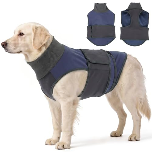 Katzinst Hunde-Beruhigungsweste, hautfreundliche Wickelkleidung, lindert Stress bei Gewitter, Feuerwerk und Trennung, Blau M