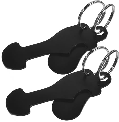 ibasenice 4pcs Metal Shopping Trolley Token Keychain Set with Cart Opener, Small Sturdy Shopping Cart Tokens for Grocery and Retail Use