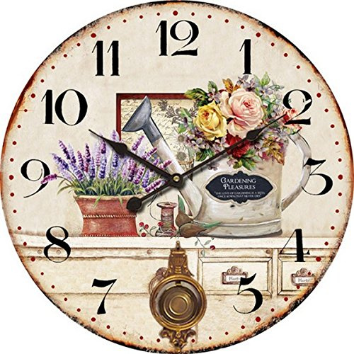 Way Home Store Orologio da Parete con Pendolo Fiori