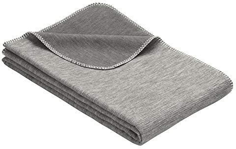 Ibena Lausanne Kinderdecke 70x100 cm - Babydecke grau aus Biobaumwolle, Baumwolldecke für Babys angenehm leicht und kuschelig, Made in Germany