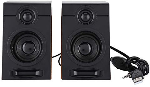 ASHATA Système de Haut-parleurs multimédias, Caisson de Basse stéréo Audio pour Haut-parleurs de Musique 3 Pouces, Haut-Parleur USB 2.0 Haut-parleurs multimédias pour Tablette/Ordinateur