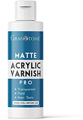 GRANOTONE Matte Finish Varnish for Acrylic Painting 3.38 fl oz Non Yellowing Non Toxic Anti Crazing 100 ML for Pro Artists Hobby Painters