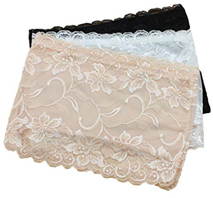 SOIMISS 3 Piezas para Mujer Floral Encaje Tubo Superior Sujetador Bandeau Strapless Bras sin Costura Elástico Pecho Envoltura para Mujeres Niñas Tamaño M Color Mixto