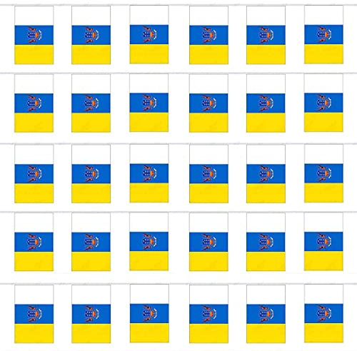 Durabol Cadena De Bandera Canarias Comunidades autónomas de España 70 Banderin 20 X 30 CM - 50 Metro