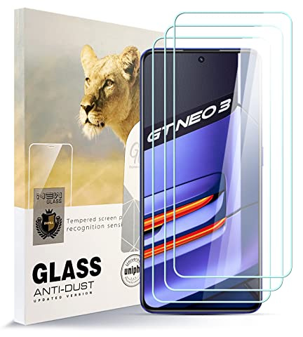 AYSOW Protector de Pantalla de Vidrio Templado para REALME GT Neo 3 Película de Vidrio Premium 0.3mm 9H Dureza 2.5D, Anti Arañazos, Sin Burbujas 3 Piezas