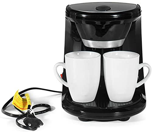 TEmkin Machine à café filtre Machine à café électrique, machine à café goutte à goutte double tasse pour bureau et maison avec isolation automatique et anti-combustion à sec, 450 W (C) (A)