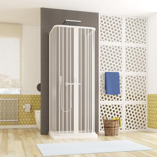 OLIMPO DOCCE - Box doccia in pvc su tre lati in pvc con ingresso centrale h185-80x80x80