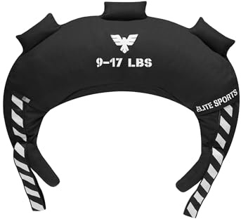Elite Sports Bulgarische Segeltuchtasche Fitness MMA Gym Cross-Training Sandsack für Erwachsene (Schwarz, 7,7 kg), ungefüllt