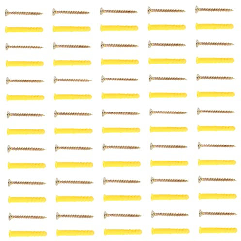 GLEAVI 100 Sätze Dehnschraubensatz ankerschrauben wandverkleidung Wandmontage-Set mit Bohrer Wandanker aus Nylon rostfreier Wandspreizdübel Bolzen erweitern Beton Sport