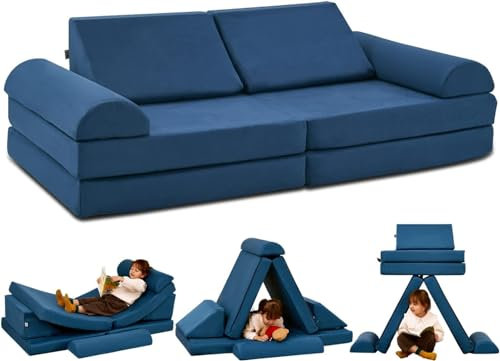 jela Kinder Spielsofa, aus Schaumstoff Bausteine Kindercouch Fancy einen aufregenden Indoor-Spielplatz für das Kinderzimmer,71x144x75