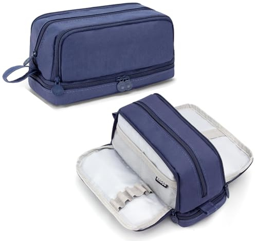 NEWUPZSI Federmäppchen mit 3 Fächer Handheld Mäppchen Große Federtaschen Farbe Aufbewahrung Bleistift für Büro der Mittelstufe College-Studenten Mädchen Junge Erwachsener Teenager