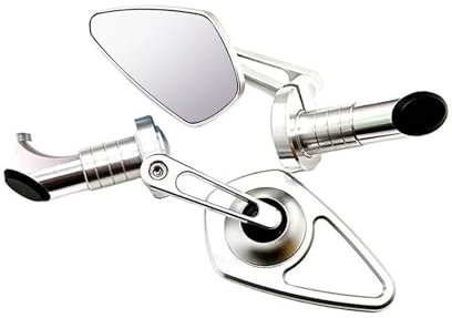 Motorrad Lenkerendenspiegel Motorrad Bar End Spiegel Seitenspiegel Für Royal Für Enfield Für Interceptor Für 650 Universal Motorrad Rückspiegel(S Glass)