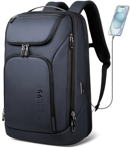 HEROIC KNIGHT Mochila de Negocios Ordenador Portátil Laptop 17,3 Pulgadas Grande para Hombre con Puerto USB Resistante al Agua Ultraligero Antirrobo Oficina Trabajo Viaje 30L (Azul)
