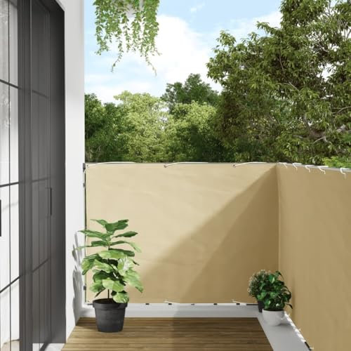 Somanki Garten-Sichtschutz Creme 300x120 cm PVC, Zaun Sichtschutz, Sichtschutzstreifen, Balkon Sichtschutz, Zaun Garten, Balkonsichtschutz, Balkon Zubehör - 4005500
