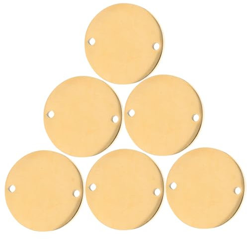 SEWACC 6stücke Edelstahl Runde Blanko-anhänger Für Hundemarke Haustier-id-anhänger Welpen-namensschild Kleine Flache Charms Für Diy Schmuck