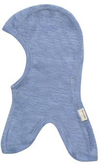 Dilling Schlupfmütze aus natürlicher Merinowolle für Babys - Lichtblau Melange 62/74
