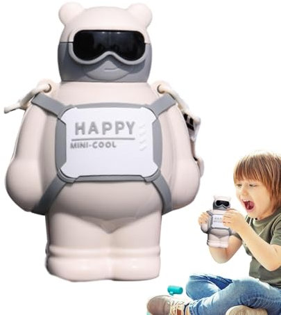 Borraccia per bambini, graziosa bottiglia d'acqua a di orso con cannuccia, in acciaio inox, per bambini, famiglia, festa della mamma, ufficio