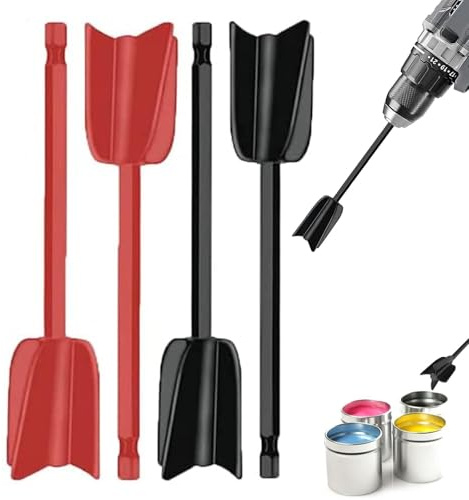 4 Stück Epoxidharz Rührer, Farbrührer Epoxidharz Mischpaddel, Epoxidharz Rührstab für 1/4 Bohrer, wiederverwendbarer Farbmischer für Epoxid, Silikonmischen, Malen, Keramikglasur
